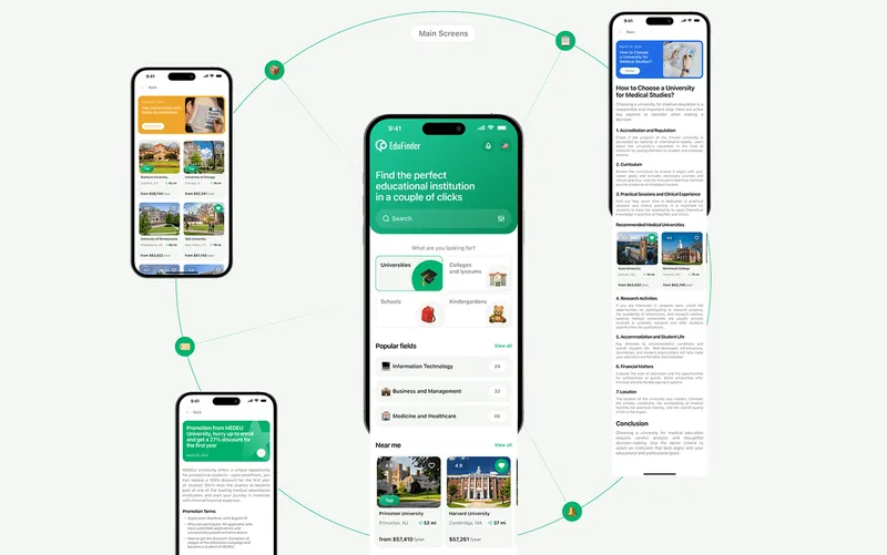 EduFinder: Mobile app · Product design